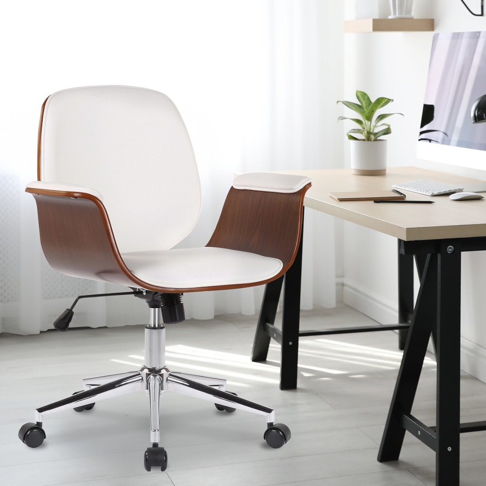 CLP Bürostuhl höhenvestellbar aus Holz walnuss/weiß style modern - Holz