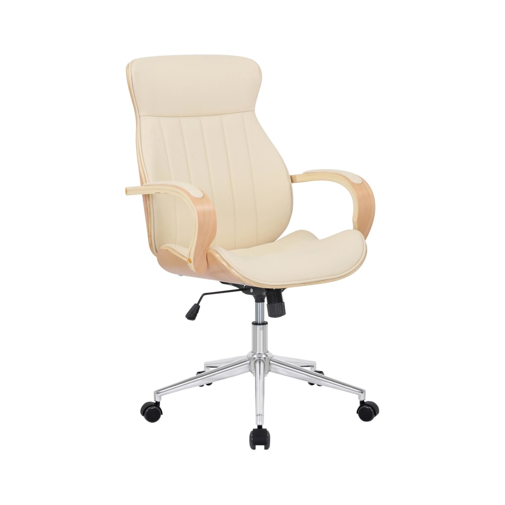 Chaise de bureau réglable en pvc und synthetik Nature / Crème