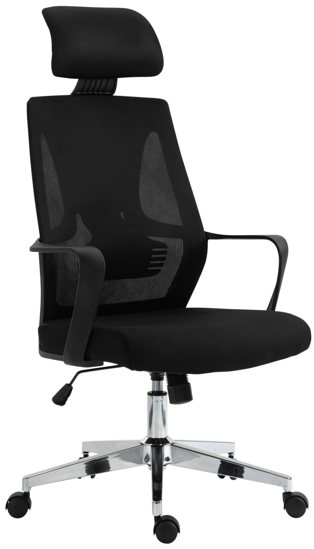 CLP Bürostuhl Ergonomisch Lendenwirbel-Kopfstütze Stoff schwarz style modern - Stoff
