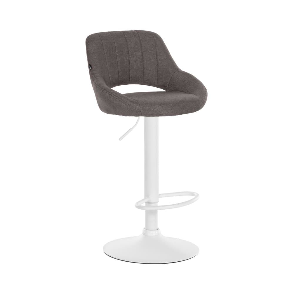 Tabouret de bar en tissu ajustable pivotant tissu Gris foncé