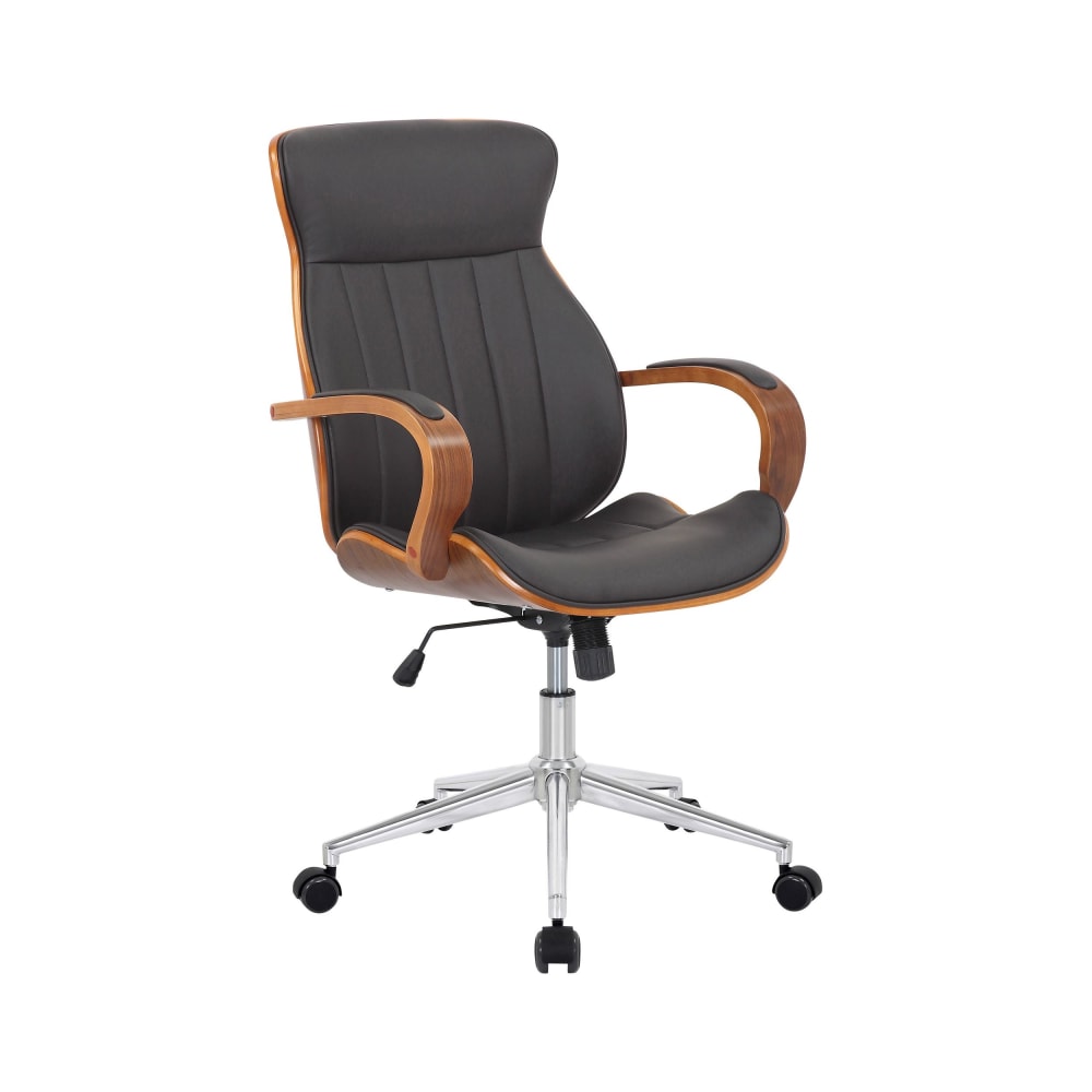 Chaise de bureau réglable en pvc und synthetik Noyer / Marron