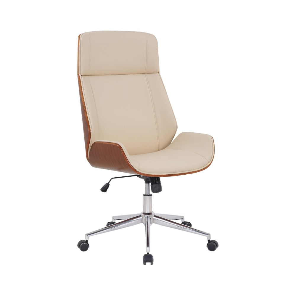 Chaise de bureau réglable en pvc und synthetik Noyer / Crème