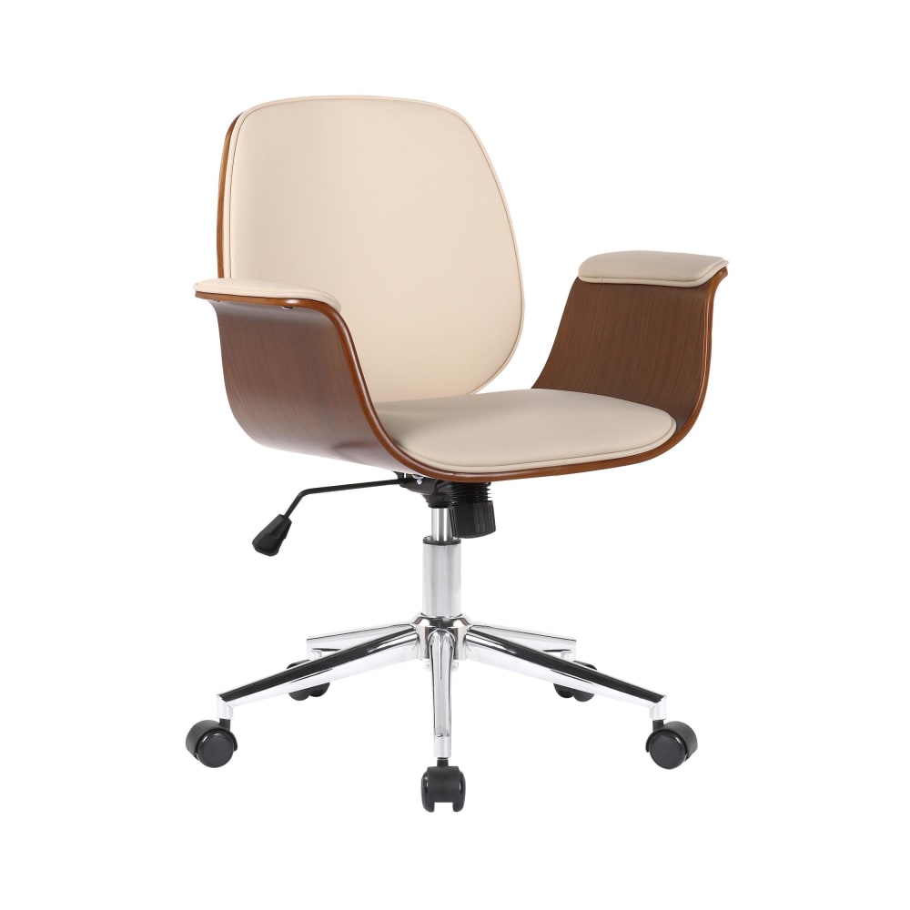 Chaise de bureau réglable en holz Noyer / Crème