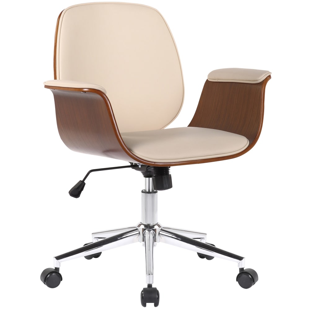 Silla de oficina giratoria regulable en madera nogal/crema - Maisons du Monde