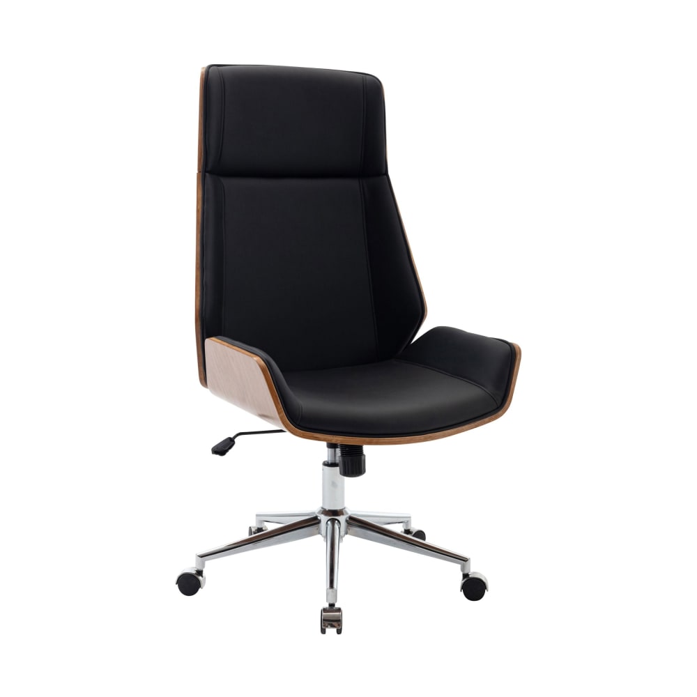 Chaise de bureau réglable en pvc und synthetik Noyer / Noir