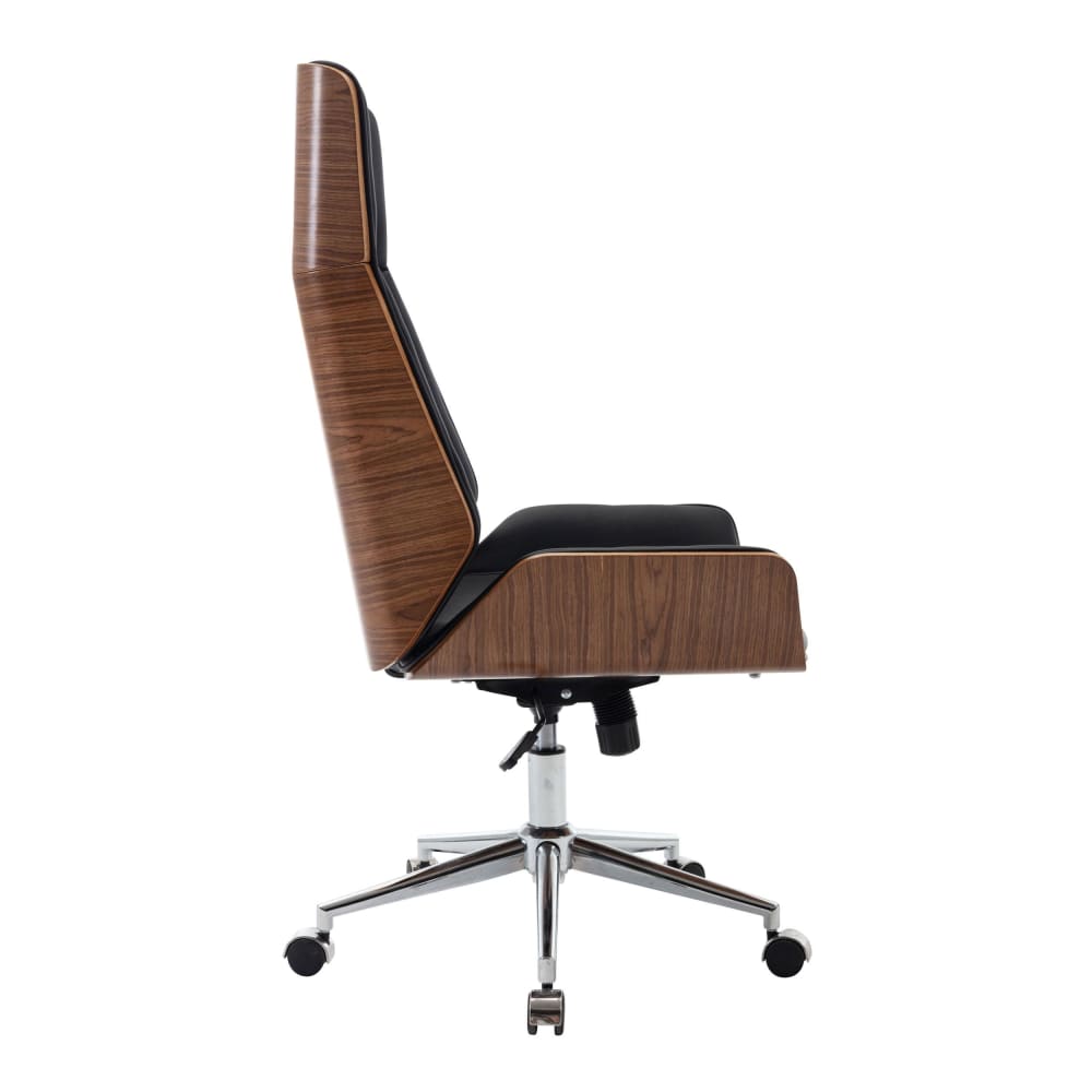 Chaise de bureau réglable en pvc und synthetik Noyer / Noir - Maisons du Monde