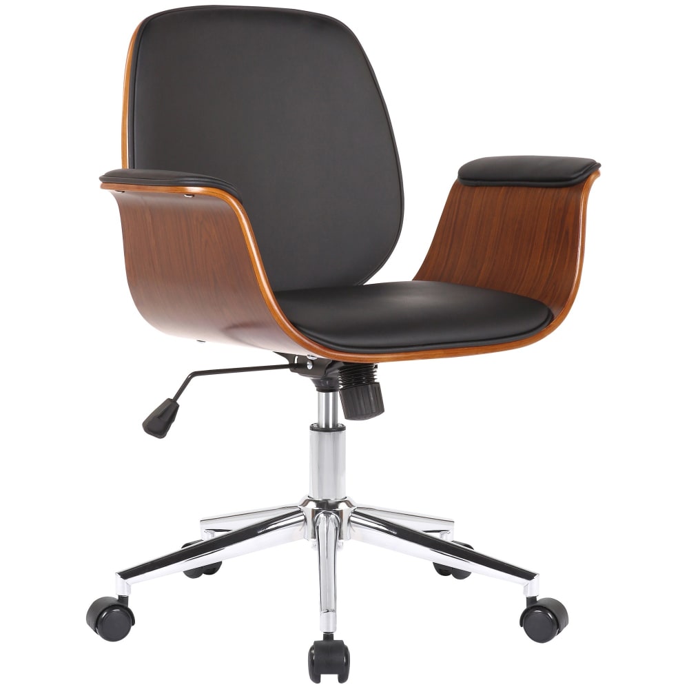 Bürostuhl höhenvestellbar aus Holz walnuss/schwarz - Maisons Du
