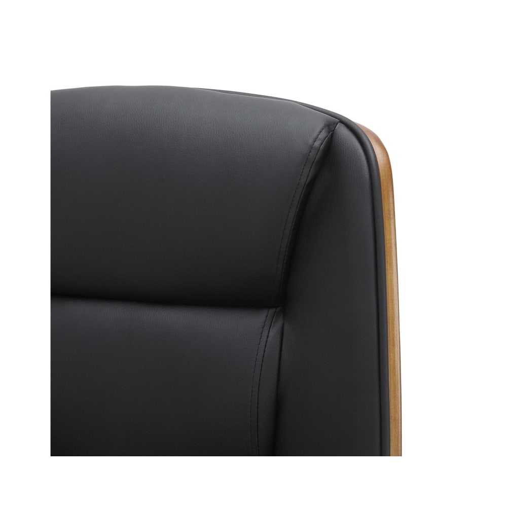 Bürostuhl höhenvestellbar aus Kunstleder walnuss/schwarz -