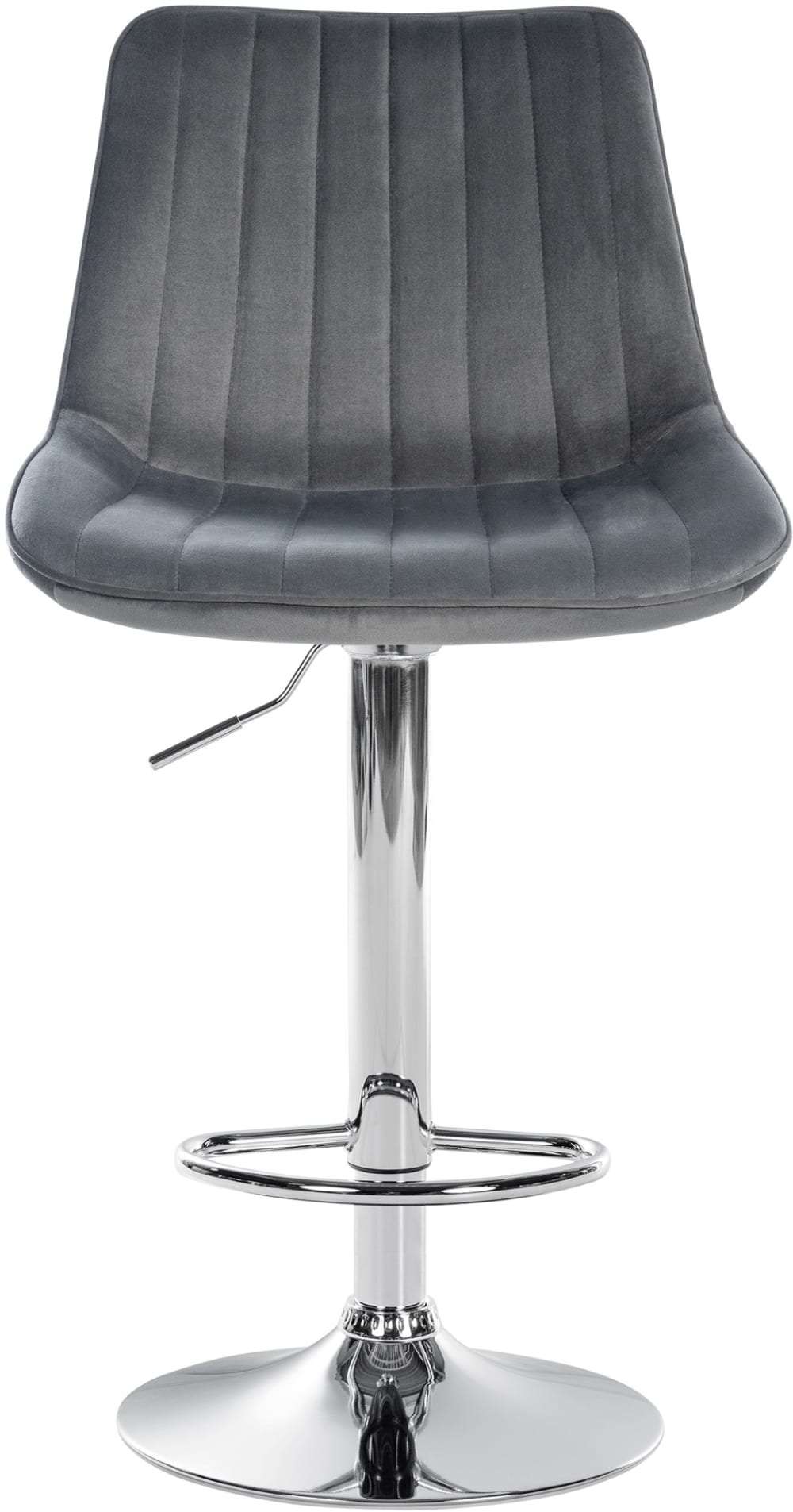 Tabouret de bar velours ajustable pivotant samt gris foncé - Maisons du Monde