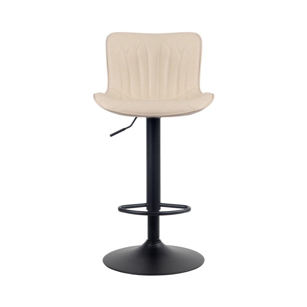Barhocker höhenverstellbar drehbar Kunstleder creme - Maisons Du