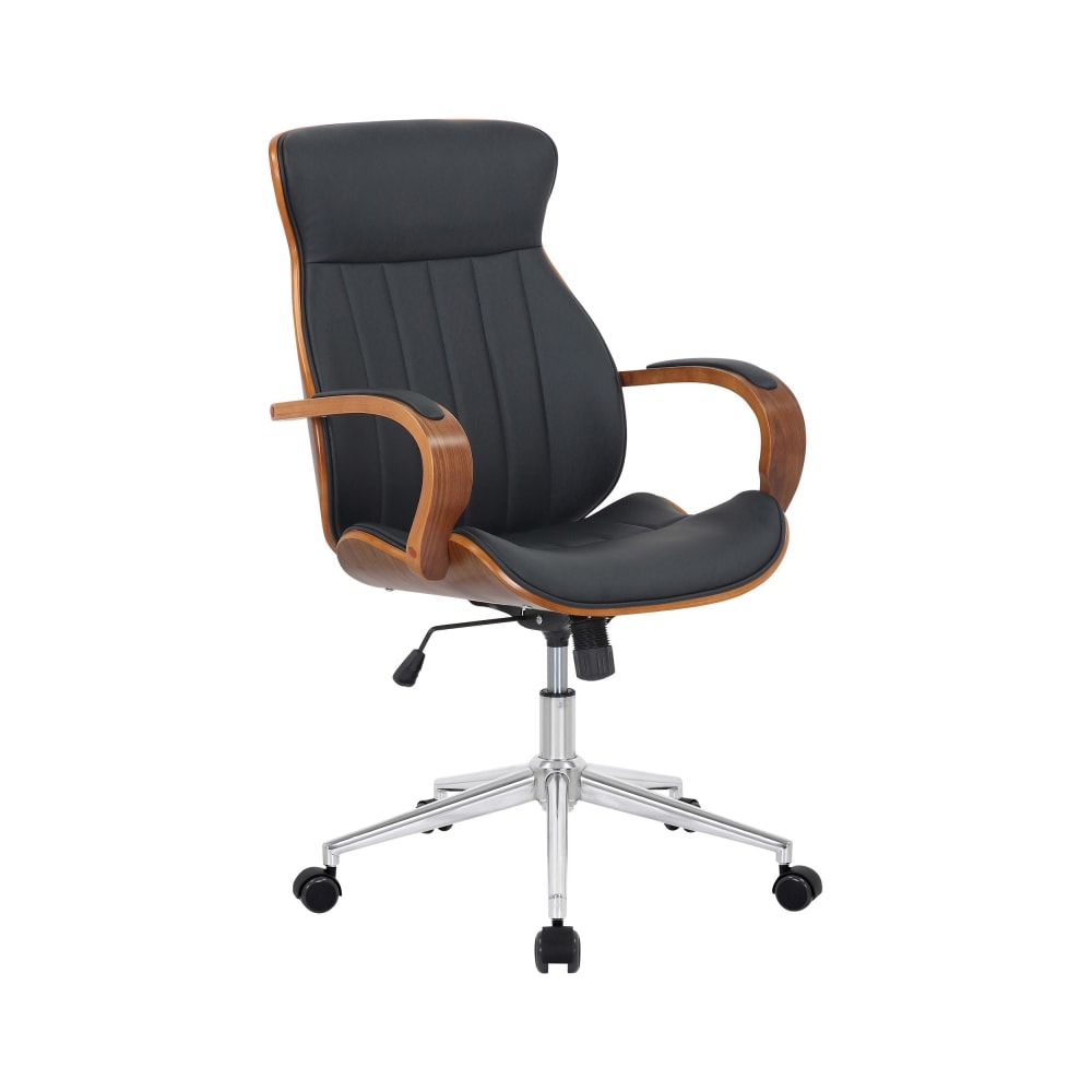 Chaise de bureau réglable en pvc und synthetik Noyer / Noir