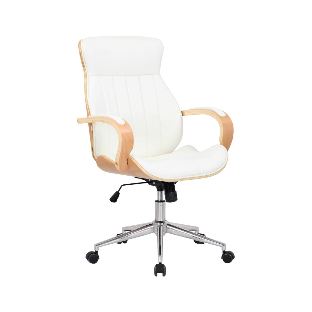 Chaise de bureau réglable en pvc und synthetik Nature / Blanc