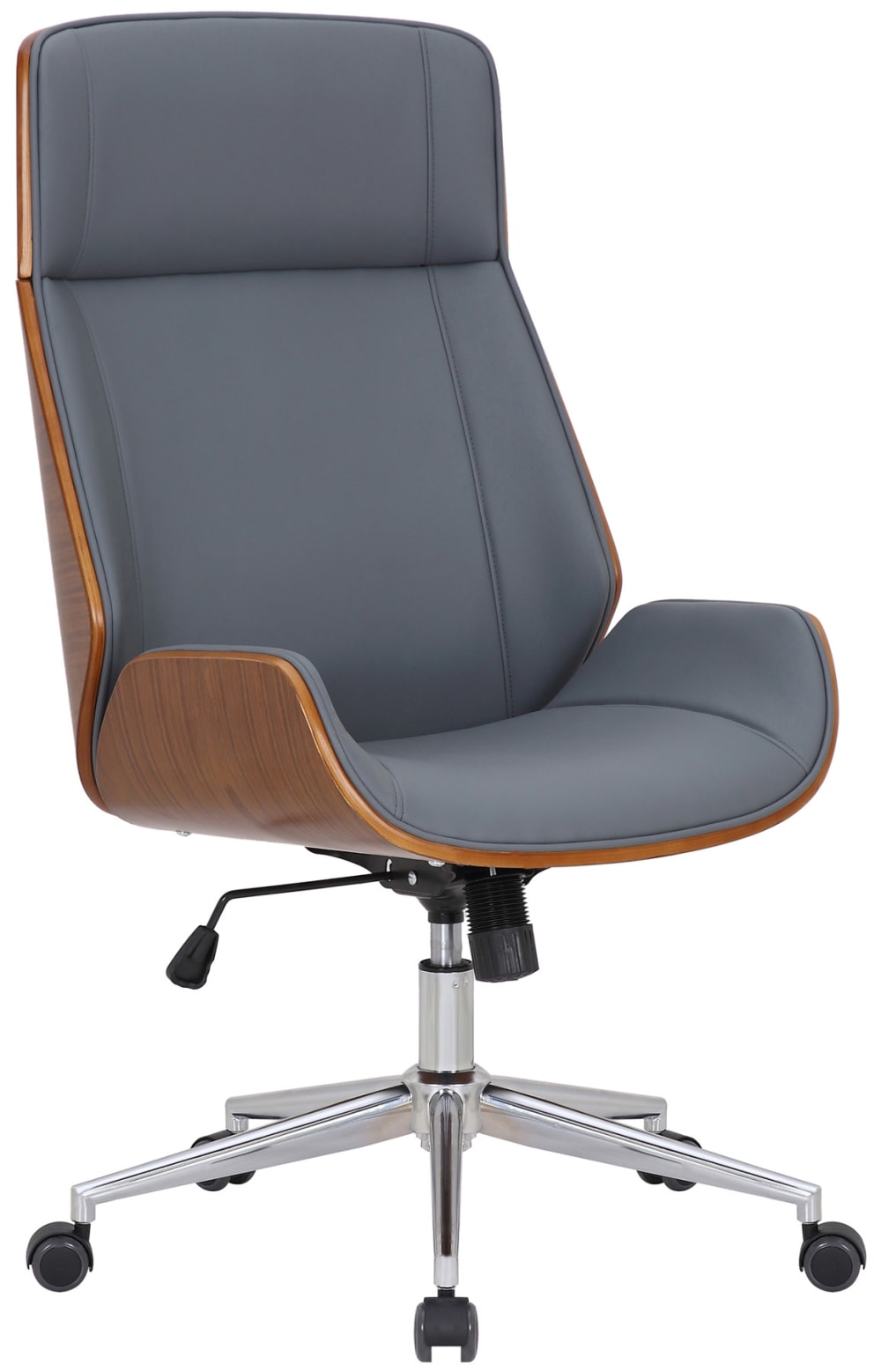 CLP Bürostuhl höhenvestellbar aus Kunstleder walnuss/grau style modern - Pvc - Polyvinlychlorid