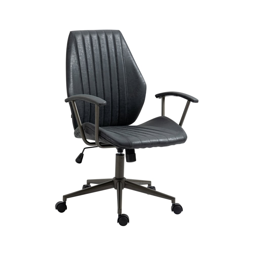 Chaise de bureau Pivotant en pvc und synthetik Noir antique