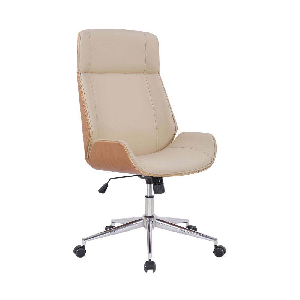 Chaise de bureau réglable en pvc und synthetik Nature / Crème