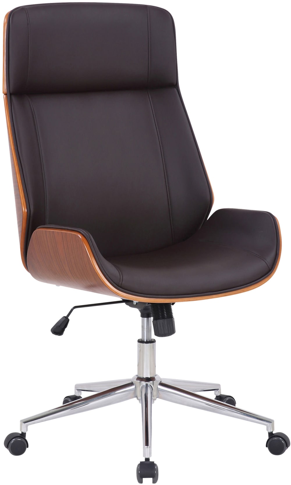 CLP Bürostuhl höhenvestellbar aus Kunstleder walnuss/braun style modern - Pvc - Polyvinlychlorid