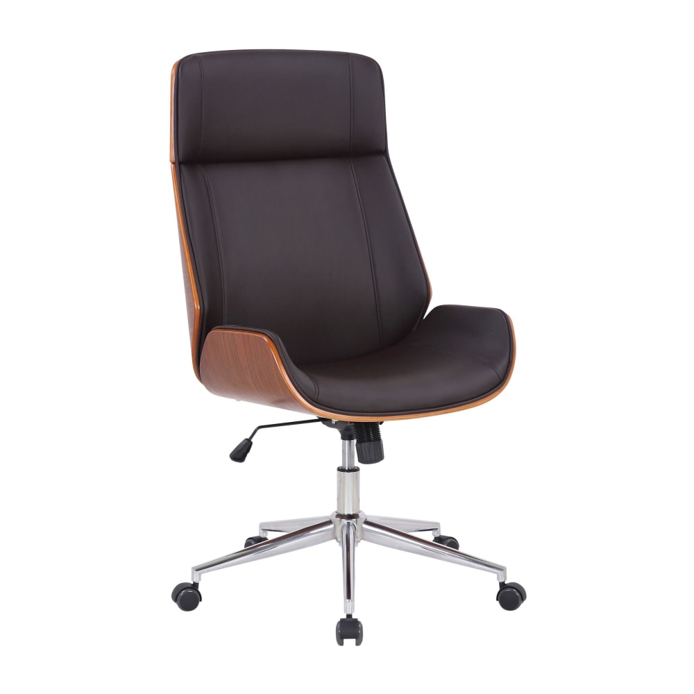 Chaise de bureau réglable en pvc und synthetik Noyer / Marron