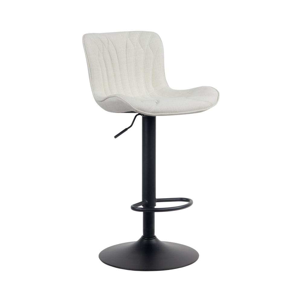 Taburete de bar regulable y giratorio en Tela Crema
