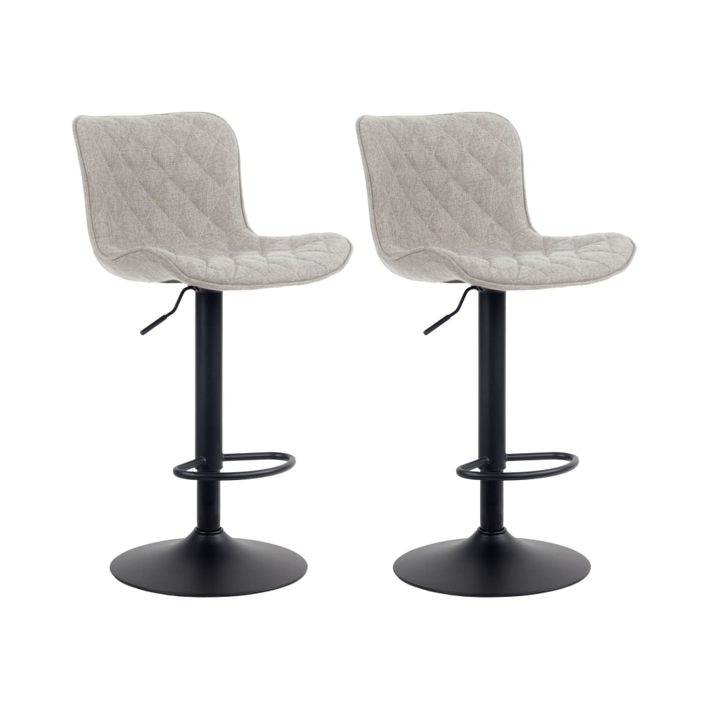 Set di 2 sgabelli da bar regolabili in Tessuto Colore Tortora - Modello Contemporaneo - Tessuto