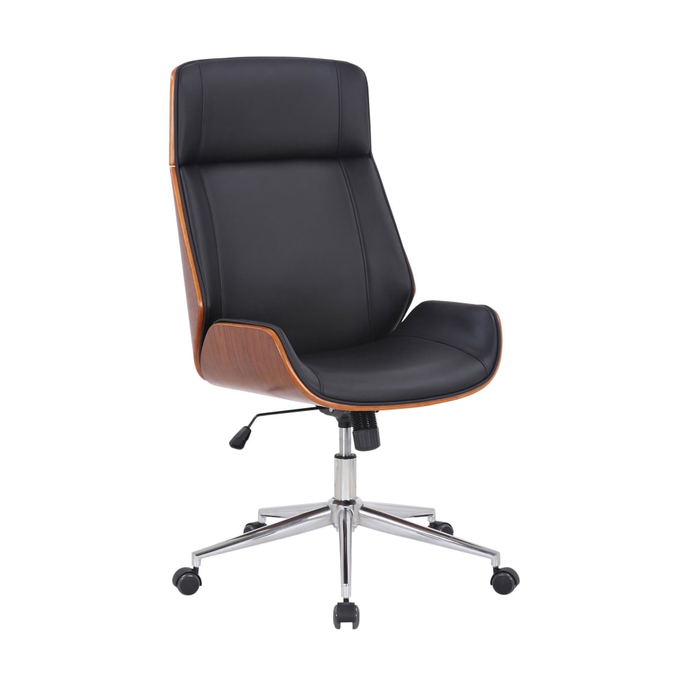 Chaise de bureau réglable en pvc und synthetik Noyer / Noir