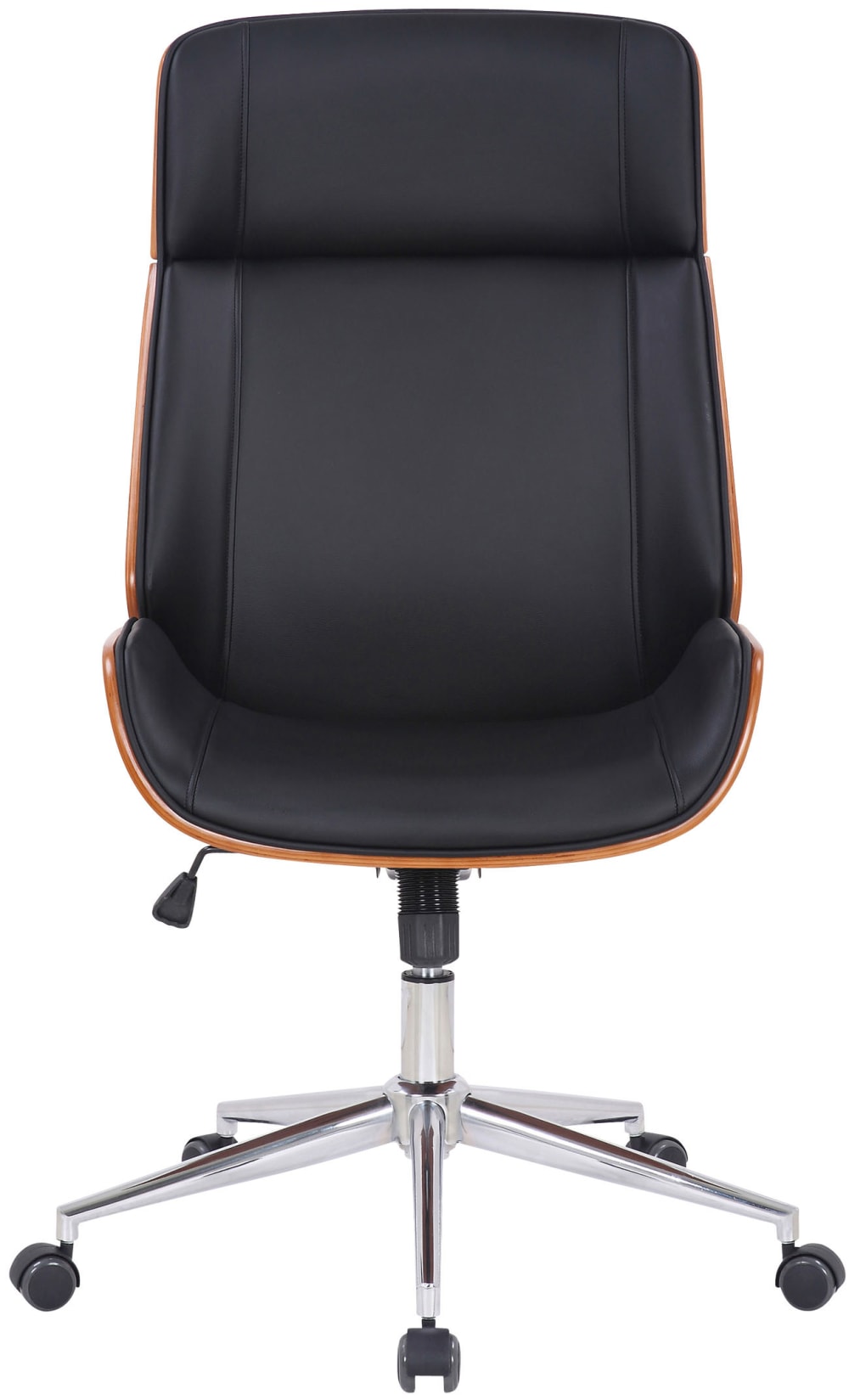 Silla de oficina giratoria regulable en simil cuero nogal/negro - Maisons du Monde