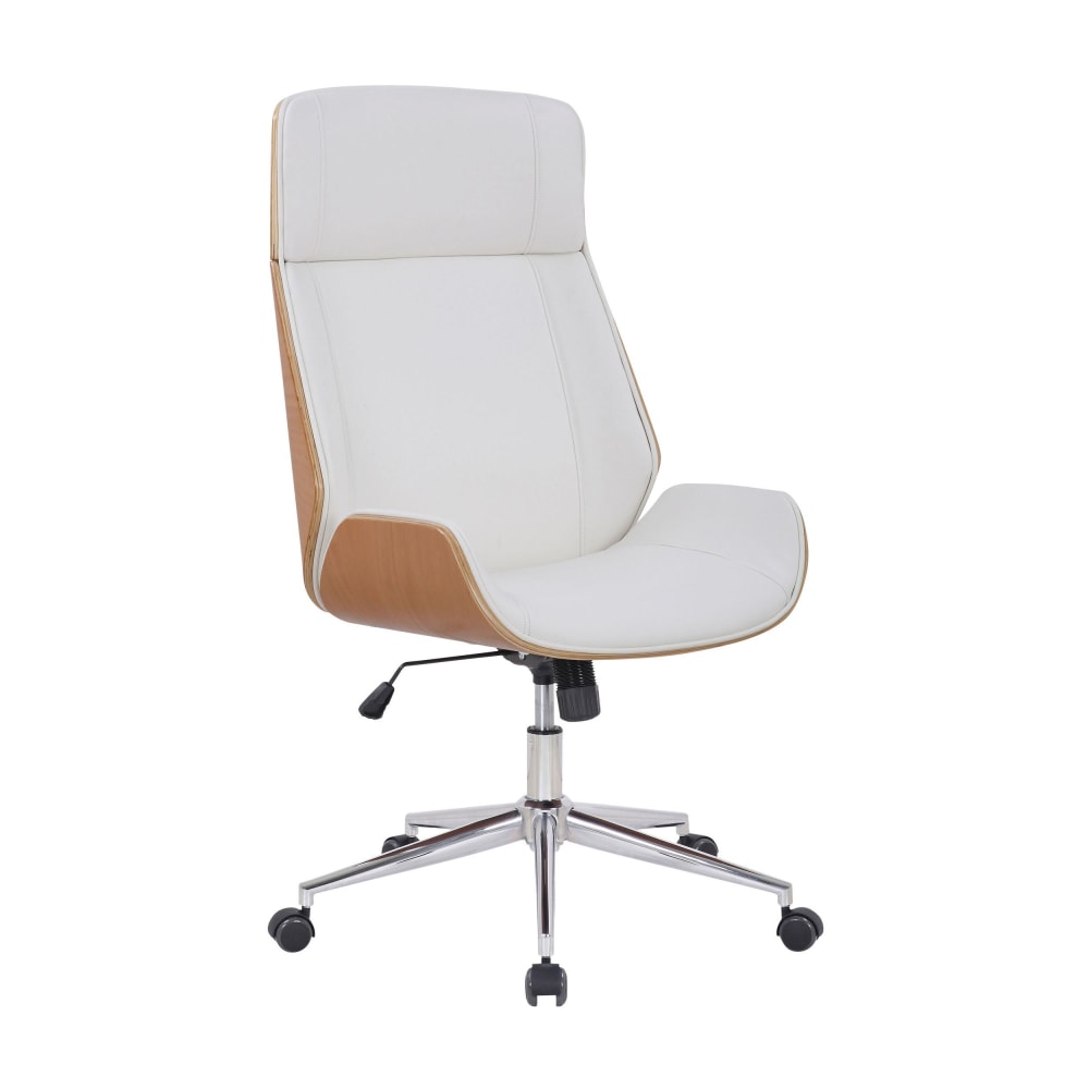 Chaise de bureau réglable en pvc und synthetik Nature / Blanc