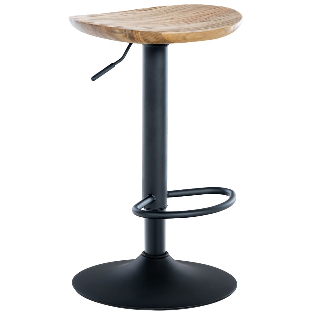 Tabouret de bar industriel réglable en holz nature Tabouret de bar industriel réglable en holz nature
