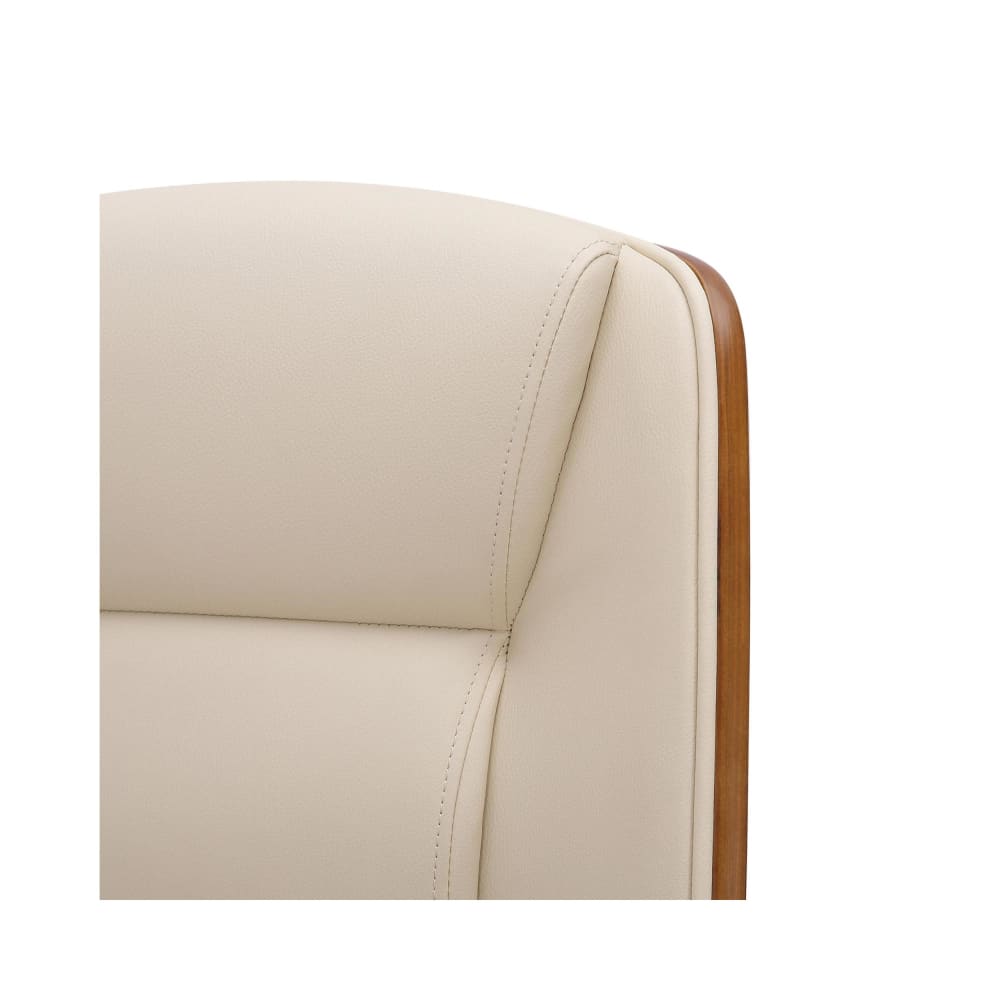 Chaise de bureau réglable en pvc und synthetik Noyer / Crème