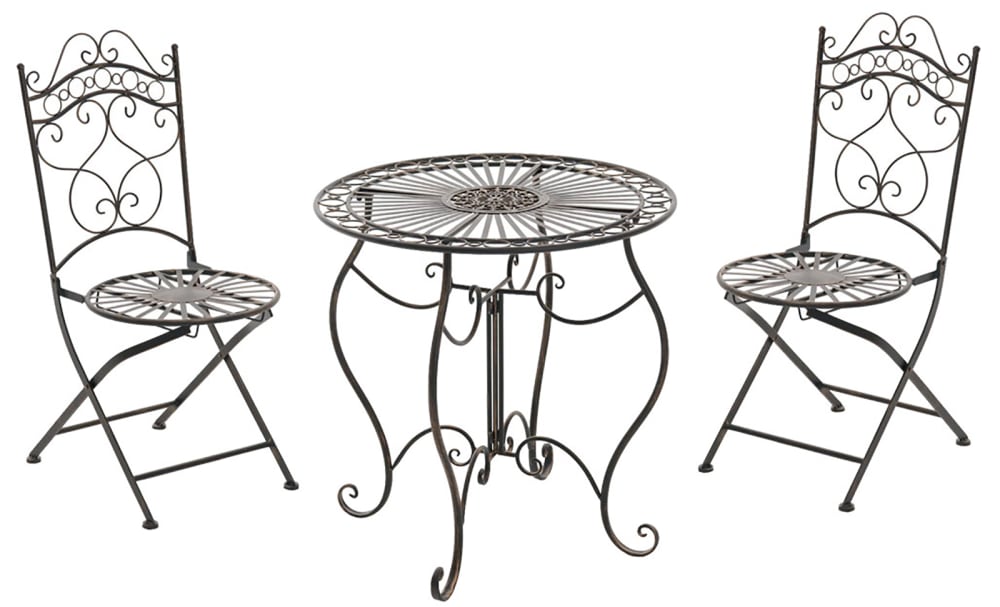 Ensemble+table+et+chaises+de+jardin+en+metal+Bronze