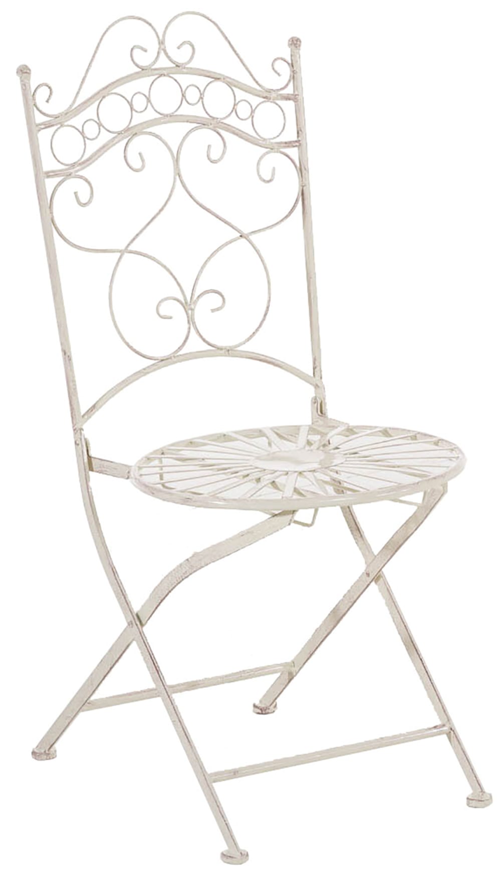 Ensemble table et chaises de jardin en métal Crème antique - Maisons du Monde
