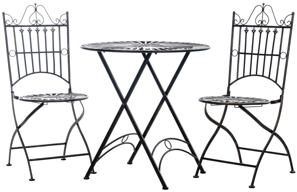 Ensemble table et chaises de jardin en métal Bronze - Maisons du Monde