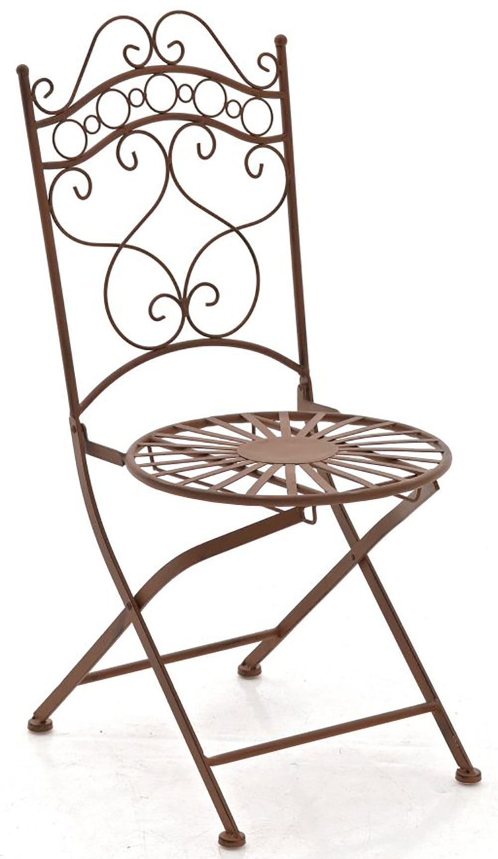 Ensemble table et chaises de jardin en métal Marron antique - Maisons du Monde
