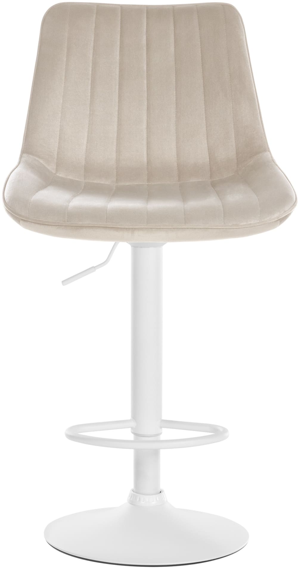 Tabouret de bar velours ajustable pivotant velours Crème