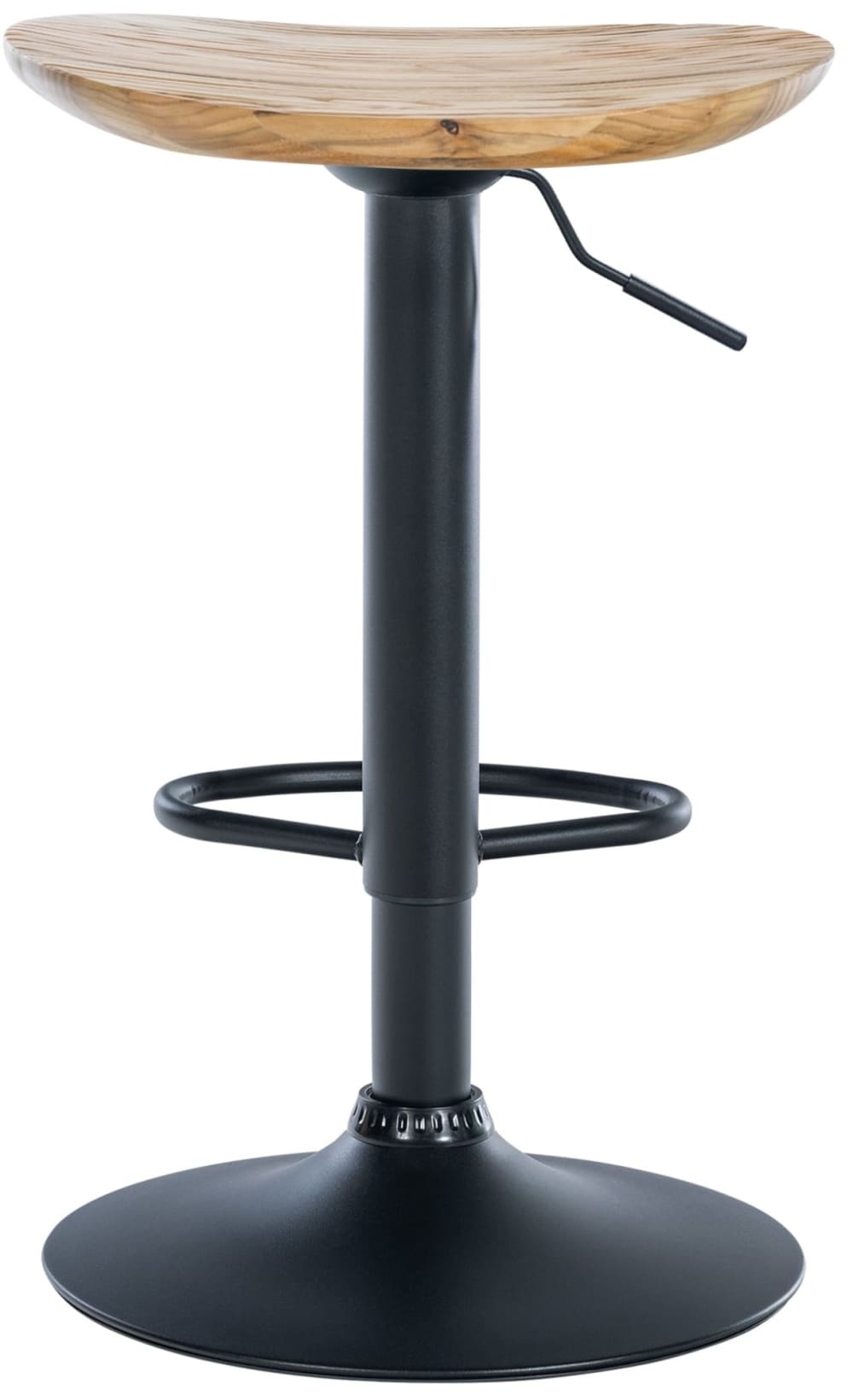 Lot de 2 tabourets de bar ajustables pivotants bois Nature