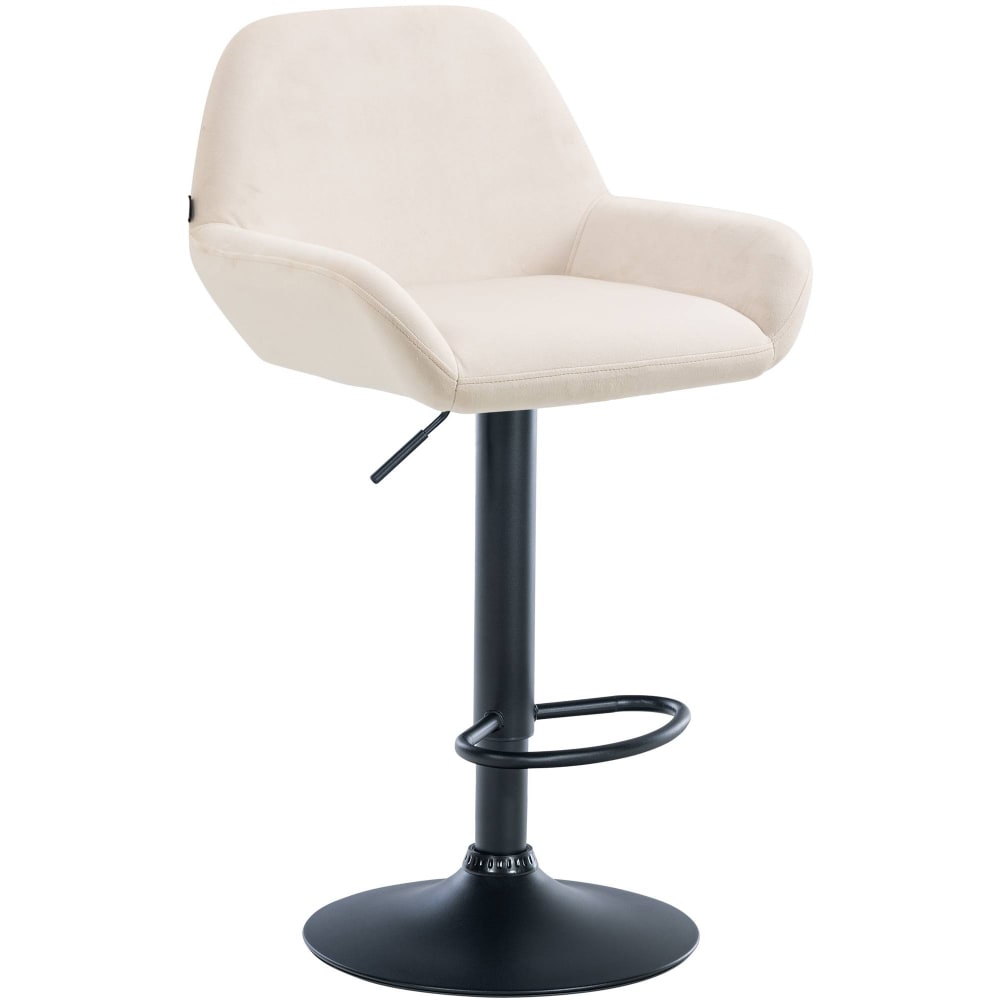 Taburete de bar regulable y giratorio en terciopelo crema - Maisons du Monde