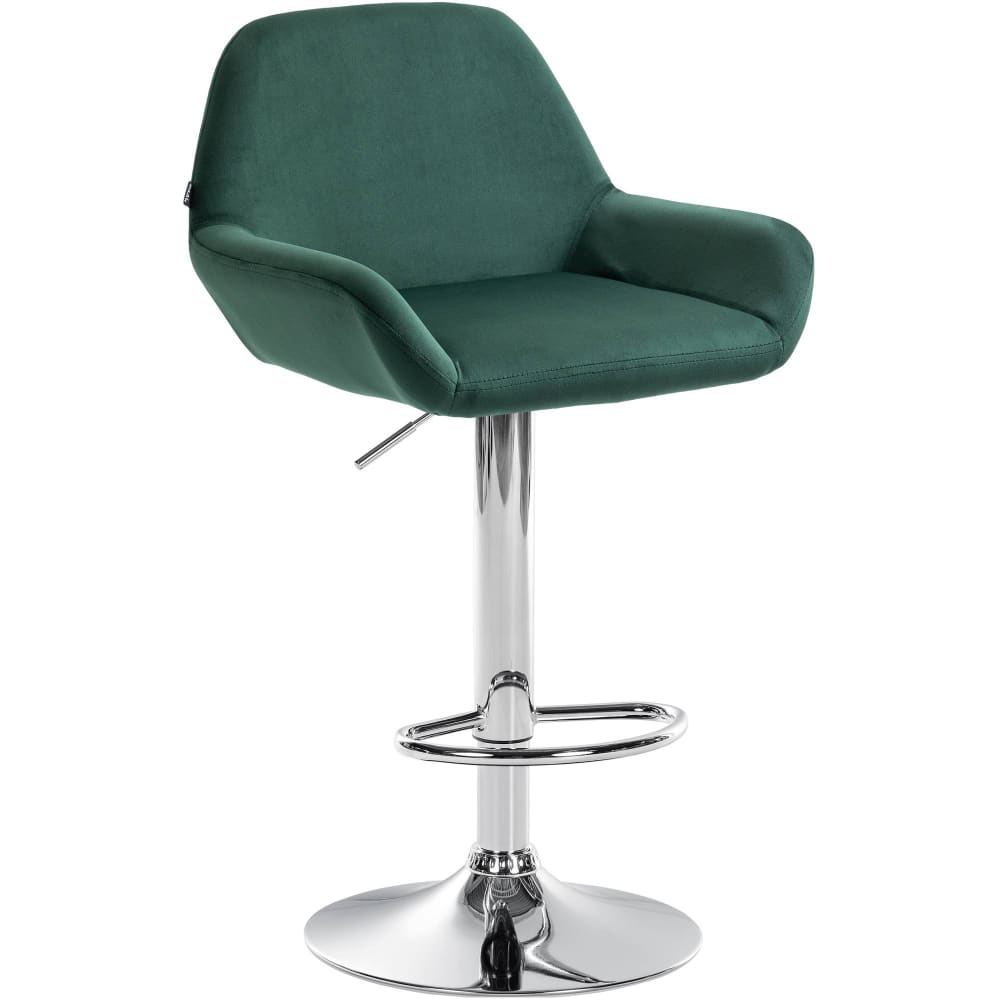 Tabouret de bar velours ajustable pivotant samt vert foncé