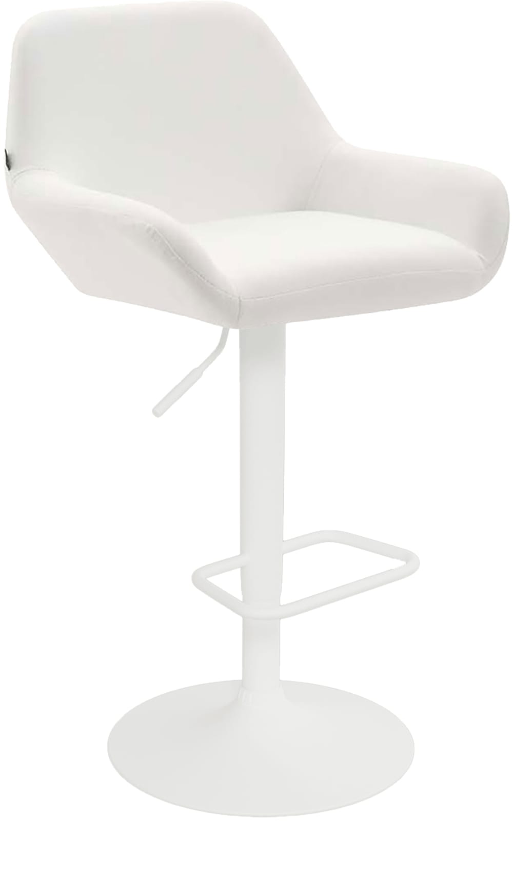 Sgabello da bar regolabile in Finta pelle Colore bianco - Modello Contemporaneo - Bianco - PVC - Cloruro di polivinile