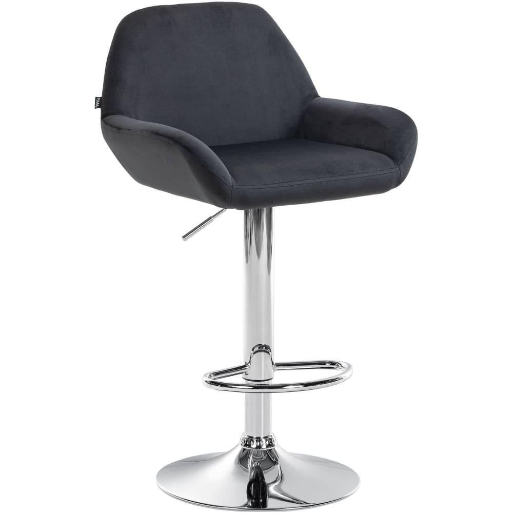 Tabouret de bar velours ajustable pivotant samt noir Tabouret de bar velours ajustable pivotant samt noir