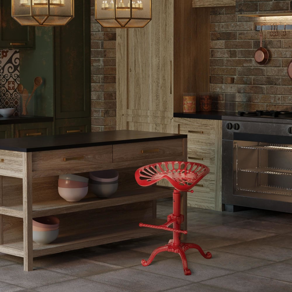 CLP Barhocker im industrialen Stil aus Metall rot style industrial - Metall