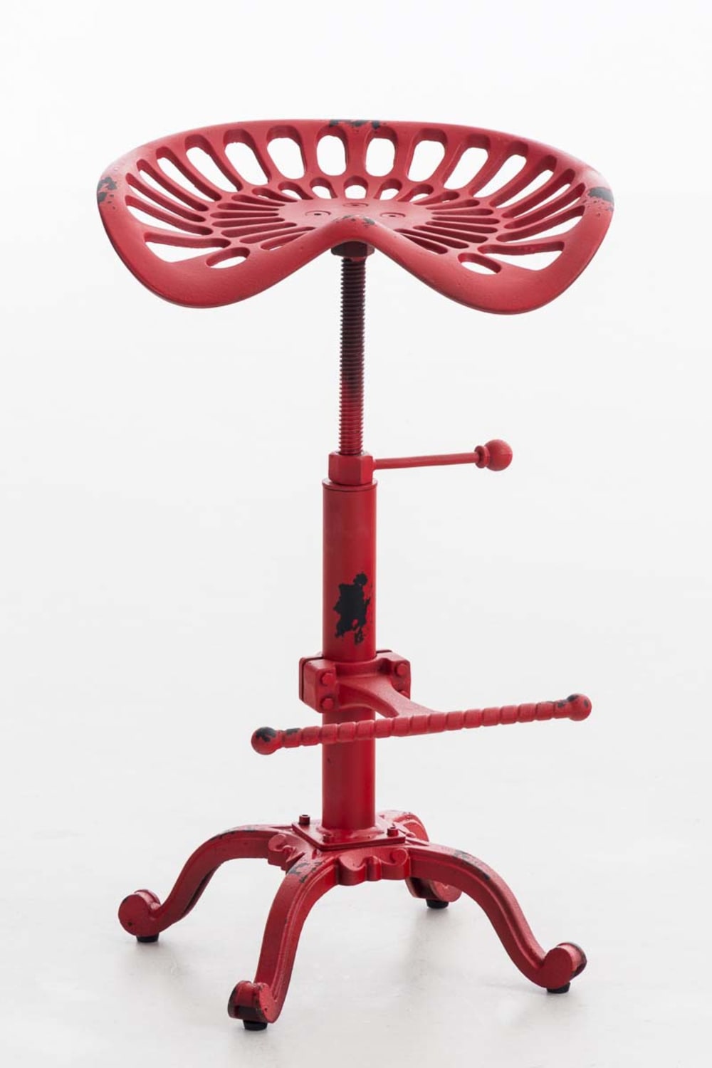 Tabouret de bar industriel réglable en métal Rouge