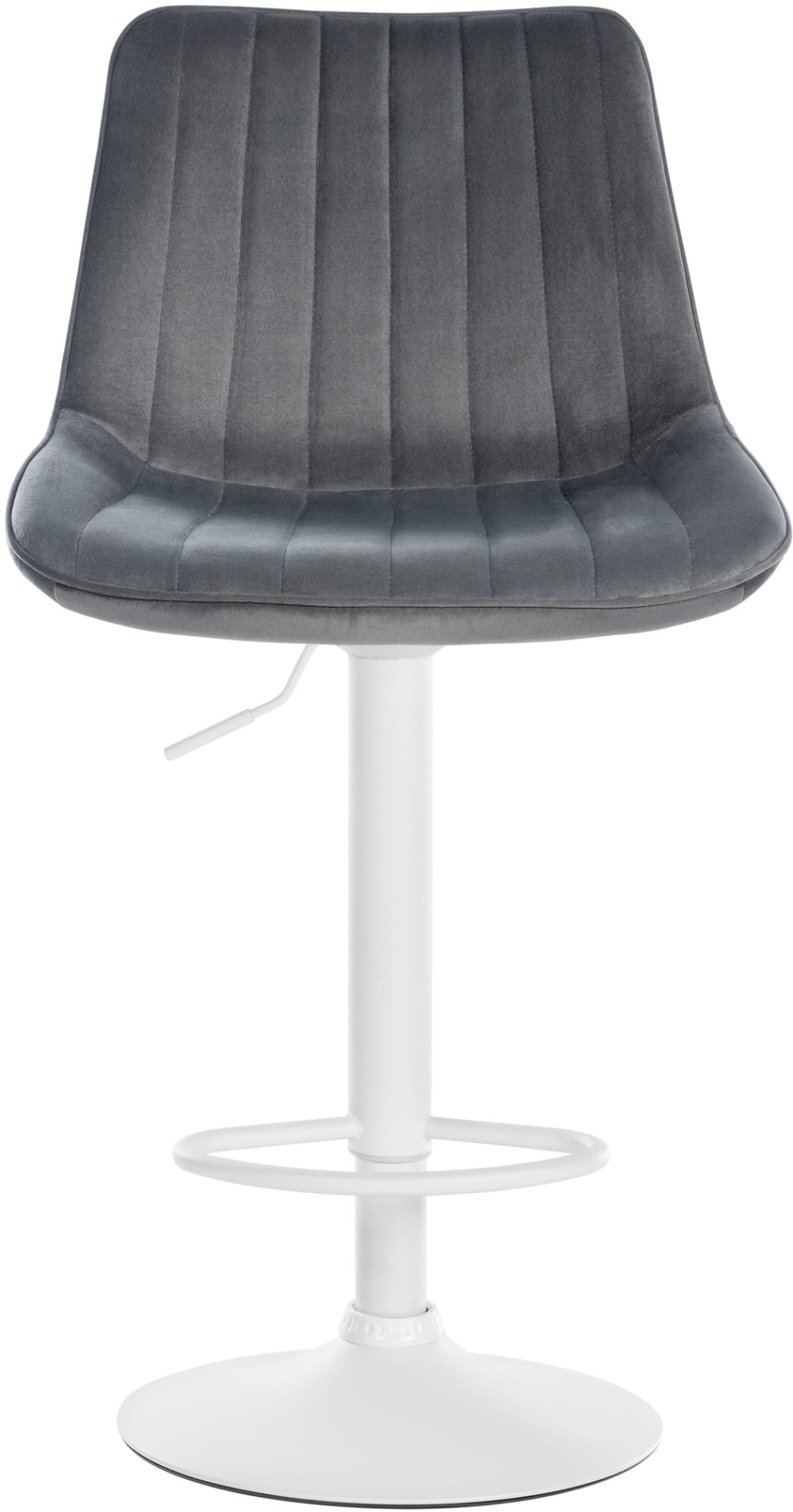 Taburete de bar regulable y giratorio en terciopelo gris oscuro - Maisons du Monde