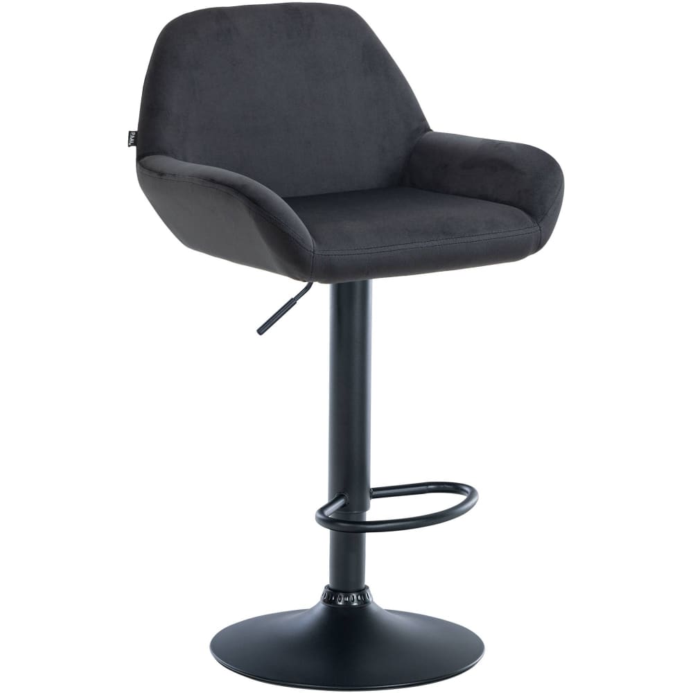Tabouret de bar velours ajustable pivotant samt noir Tabouret de bar velours ajustable pivotant samt noir