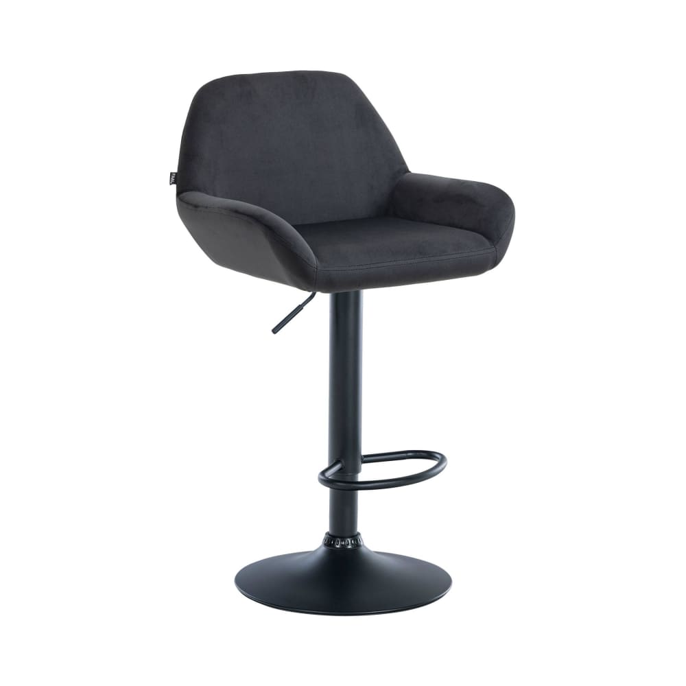 Tabouret de bar velours ajustable pivotant velours Noir