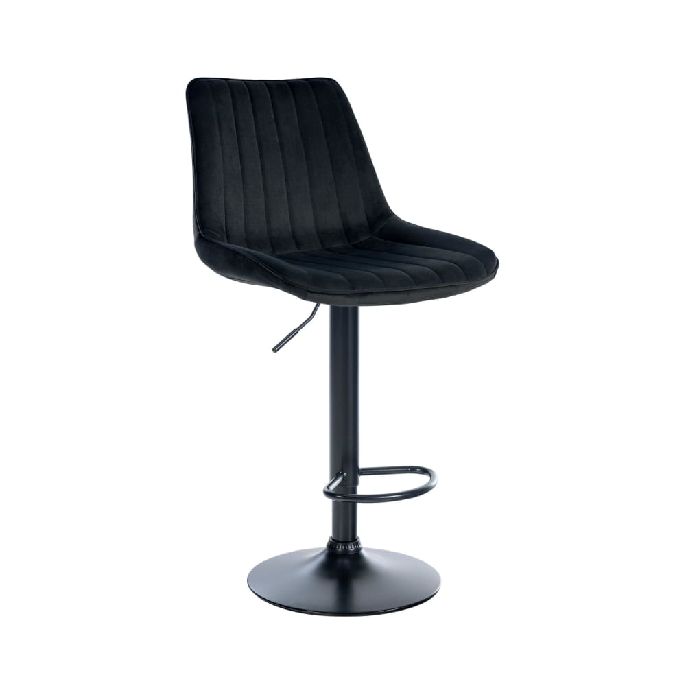 Tabouret de bar velours ajustable pivotant velours Noir