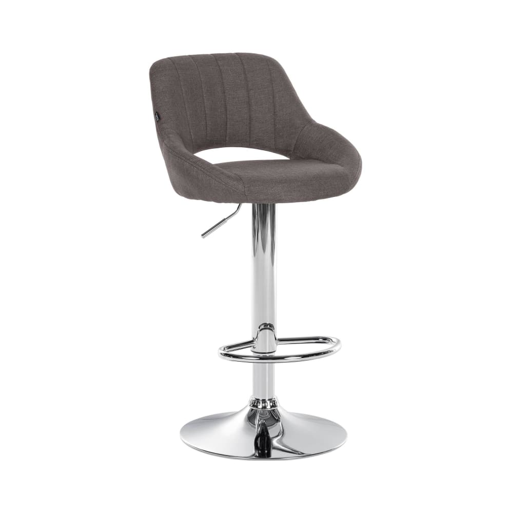 Tabouret de bar en tissu ajustable pivotant tissu Gris foncé