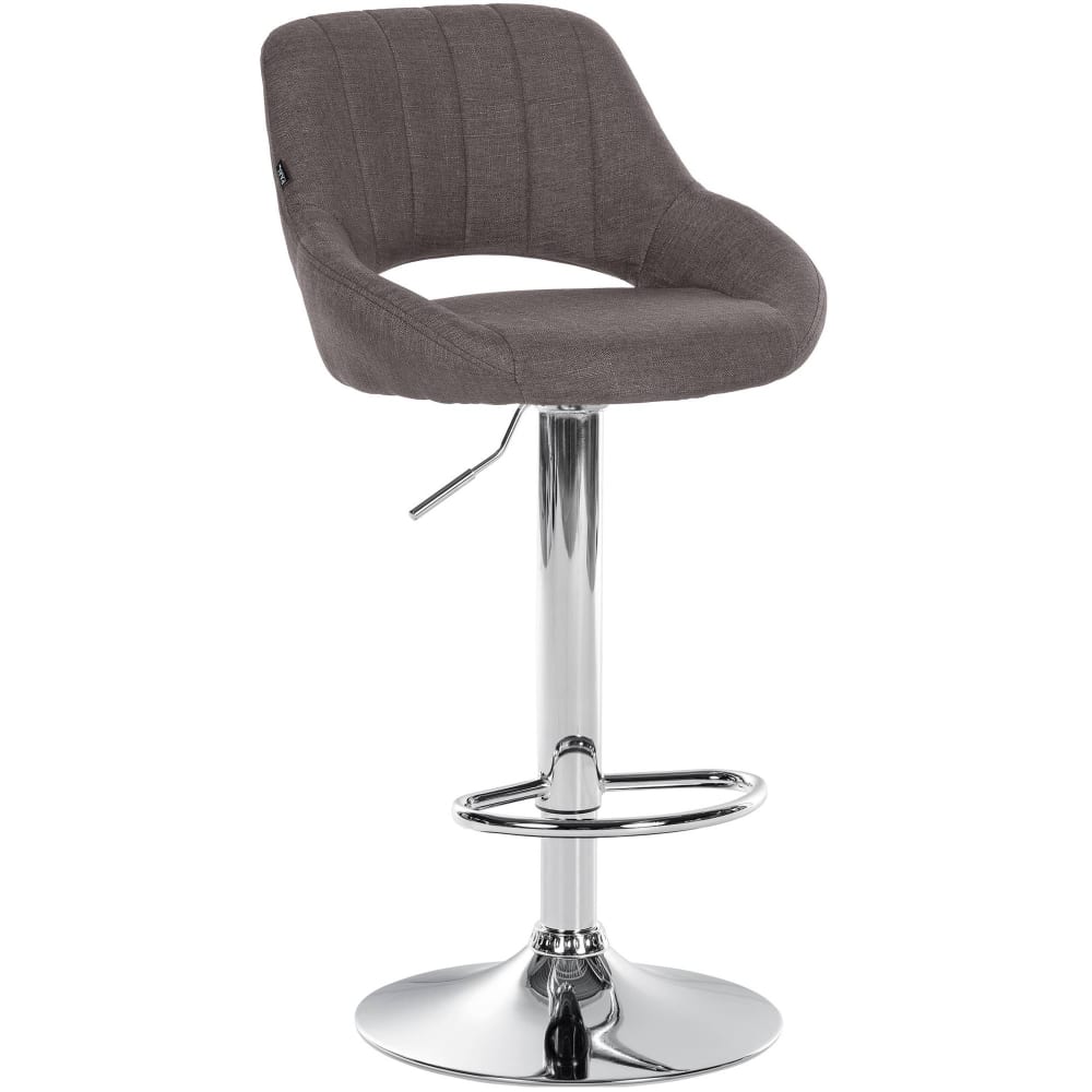 Sgabello da bar regolabile in tessuto colore grigio scuro - CLP