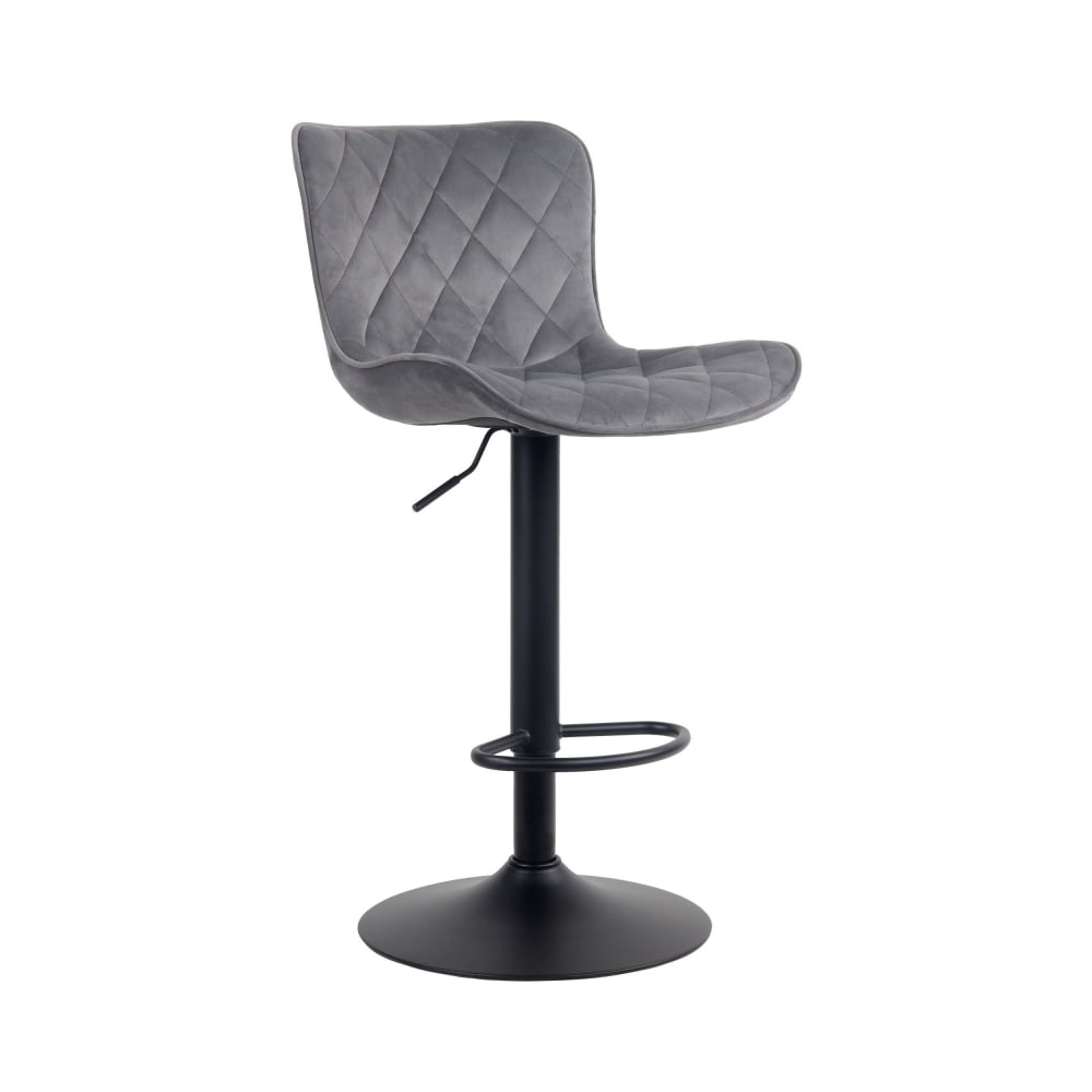 Tabouret de bar ajustable pivotant velours Gris foncé