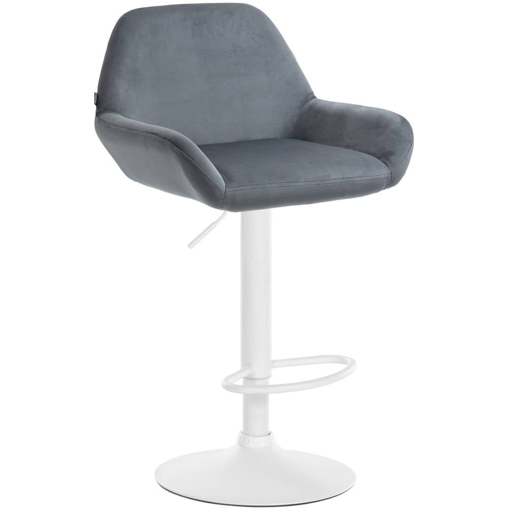 Sgabello da bar regolabile in velluto colore grigio scuro - CLP