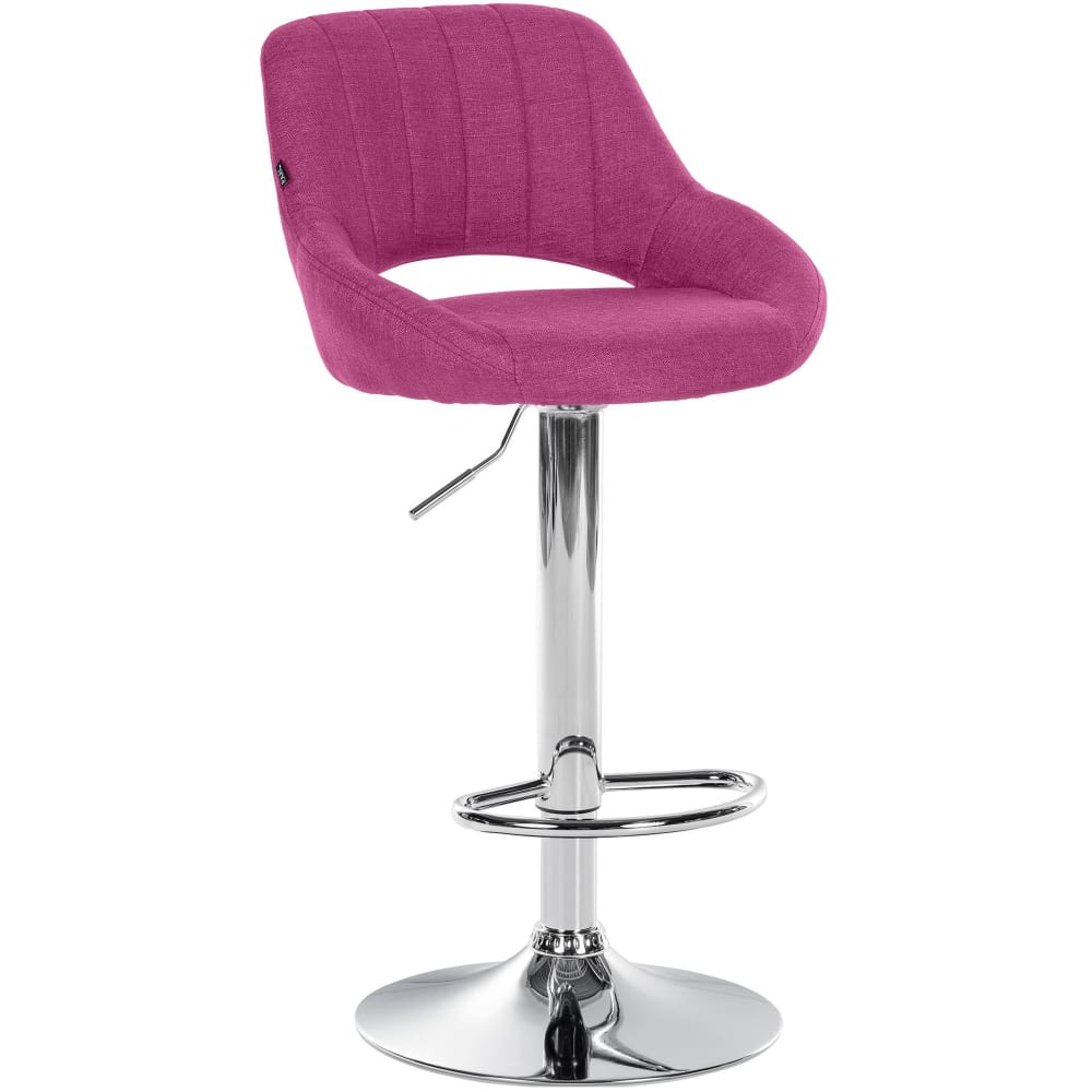 Sgabello da bar regolabile in tessuto colore viola - CLP
