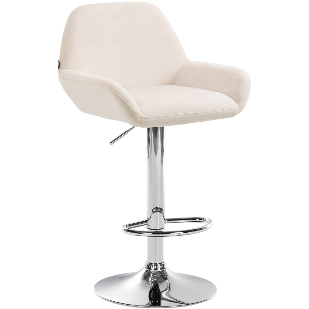 Tabouret de bar velours ajustable pivotant samt crème - Maisons du Monde